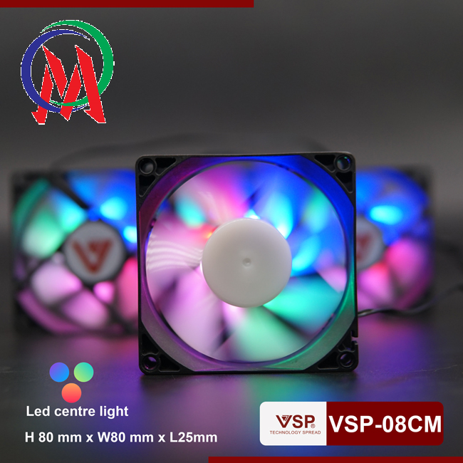 [HCM]Fan Case V-08cm LED(8cm) - Bảo Hành 3 Tháng