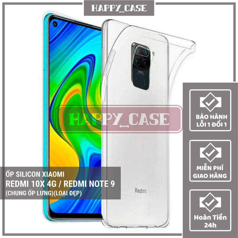 Ốp lưng điện thoại xiaomi redmi 10x 4g / redmi note 9 thin transparent silicon