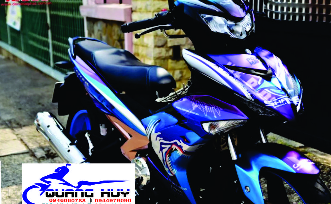 Tem Trùm Exciter 150 Cá Mập Xanh Tím,Team Decal Ex 150 SHARK