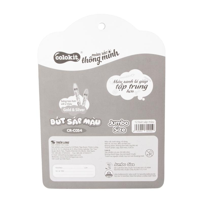Bút sáp màu Jumbo Colokit CR-C034