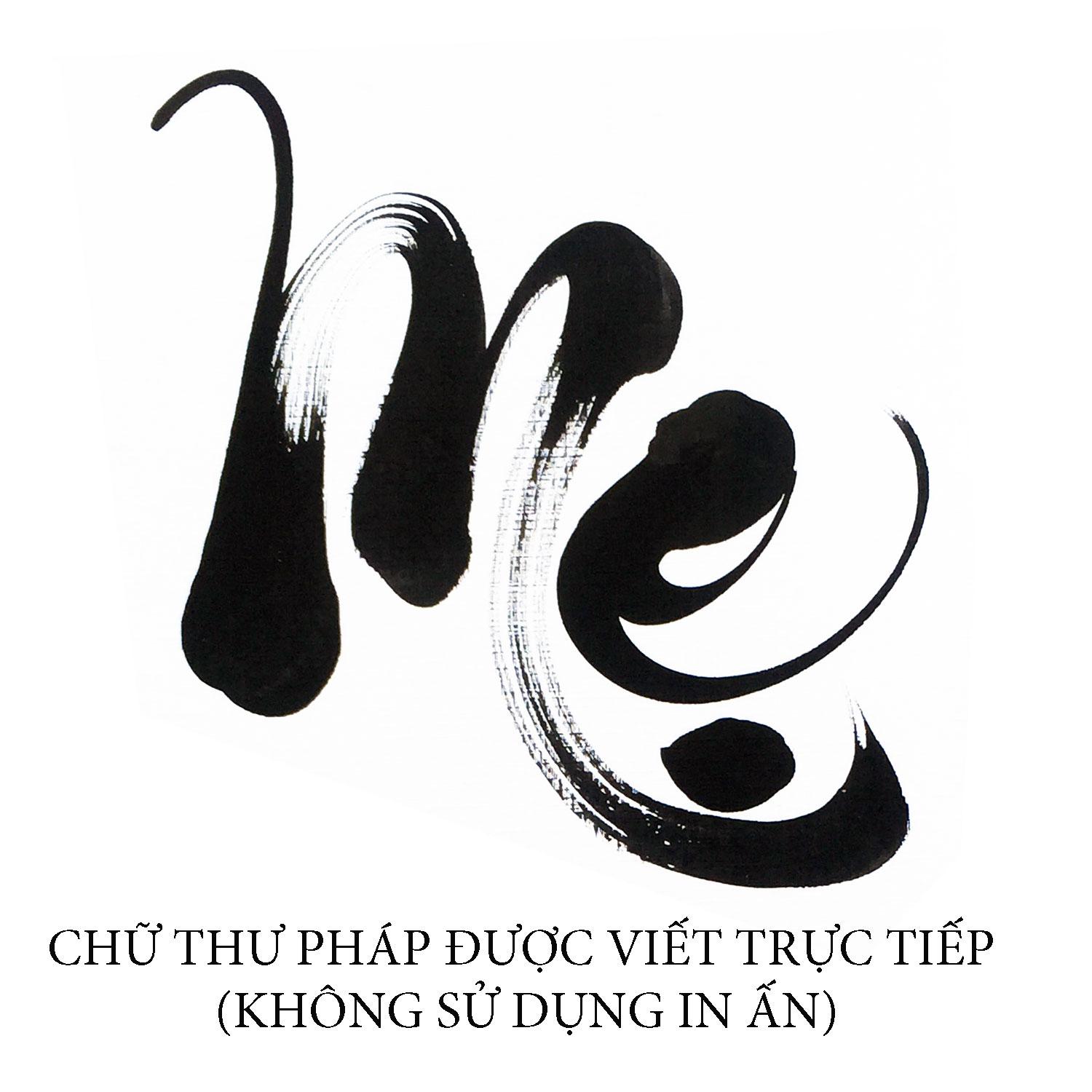 Tranh thư pháp - Chữ Cha Mẹ 09 - Tranh Minh Hiền (Viết và Vẽ 100% - không sử dụng in ấn)