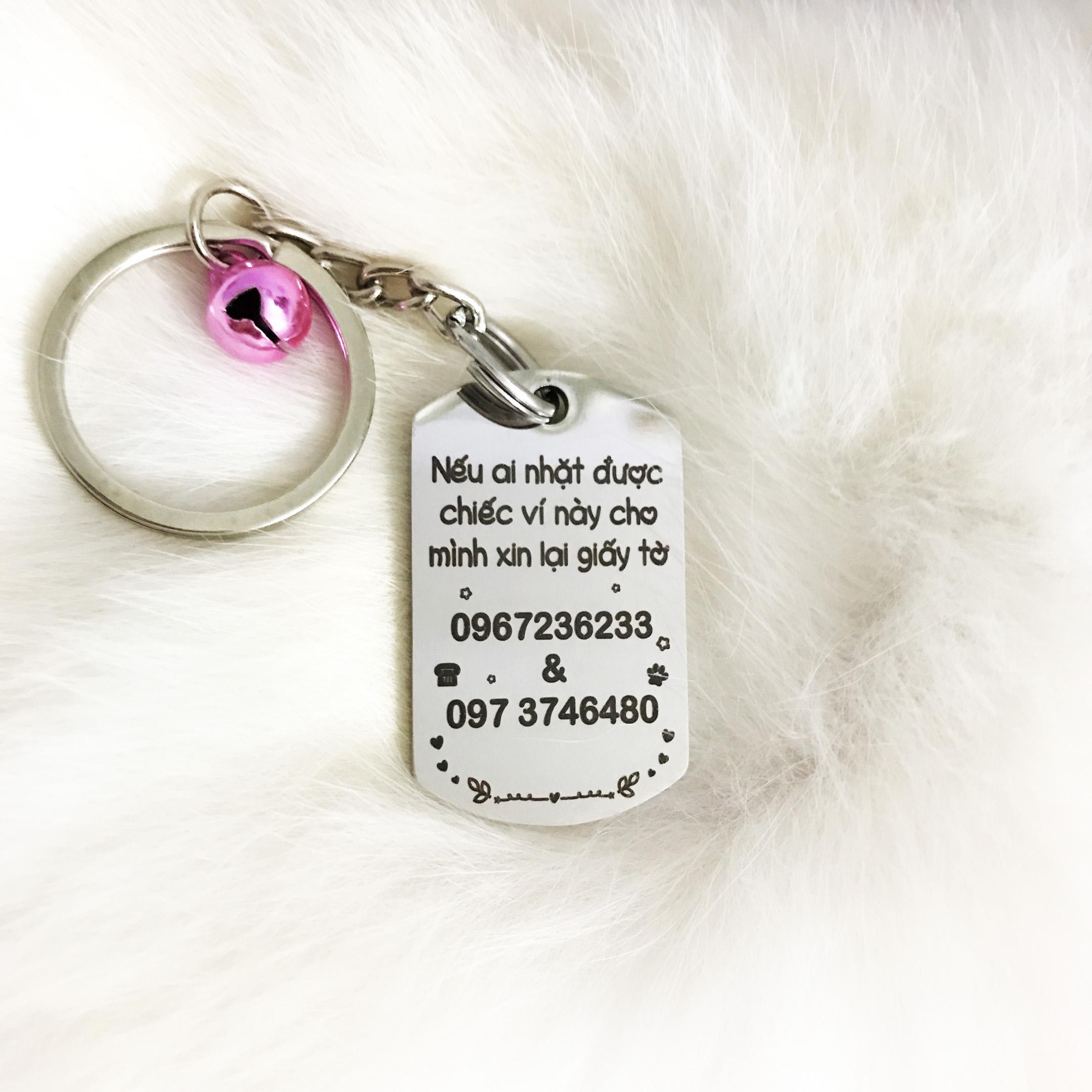 Bảng tên Dogtag - Inox (Tặng kèm chuông)