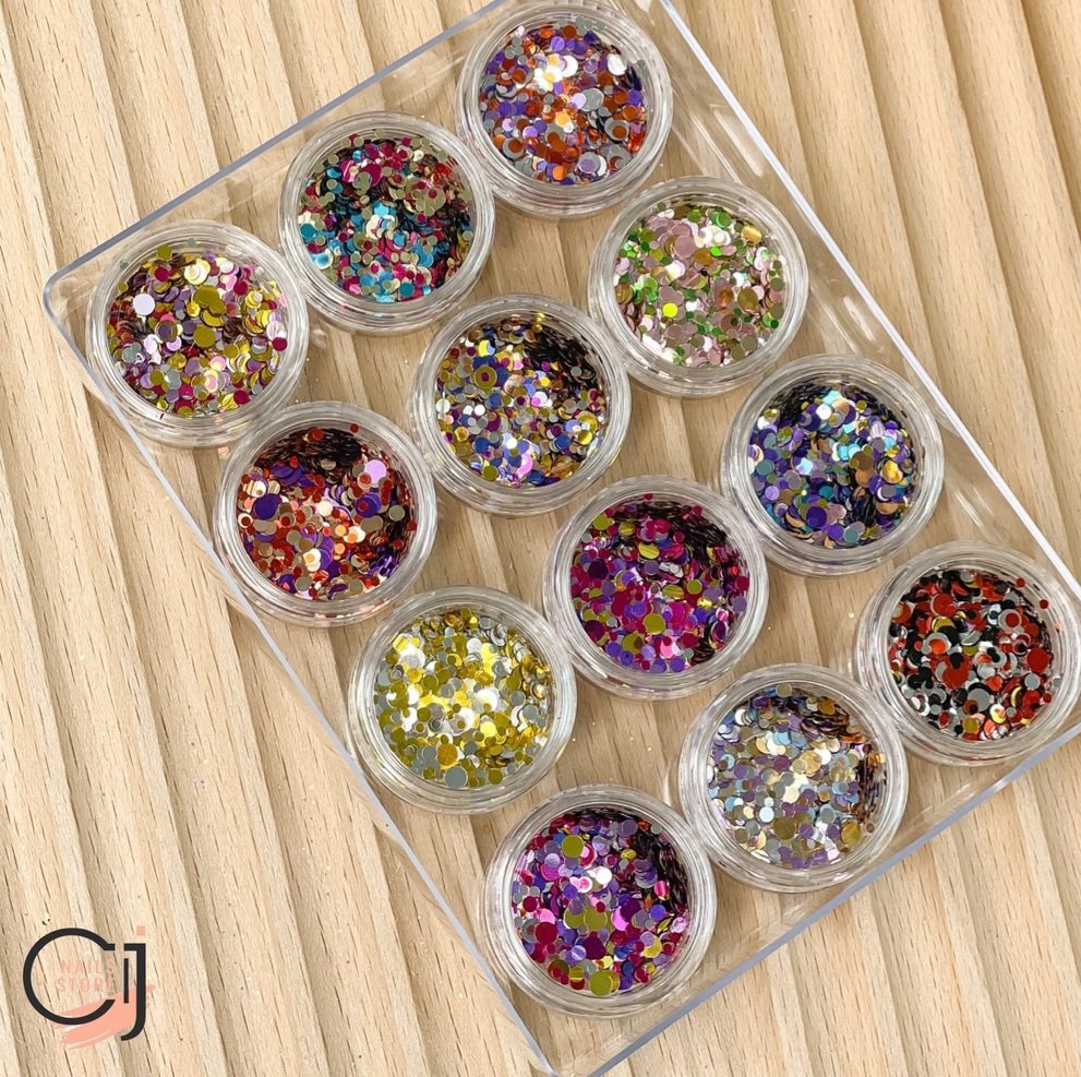 {CJ Nails Store} Set nhũ tròn mix màu