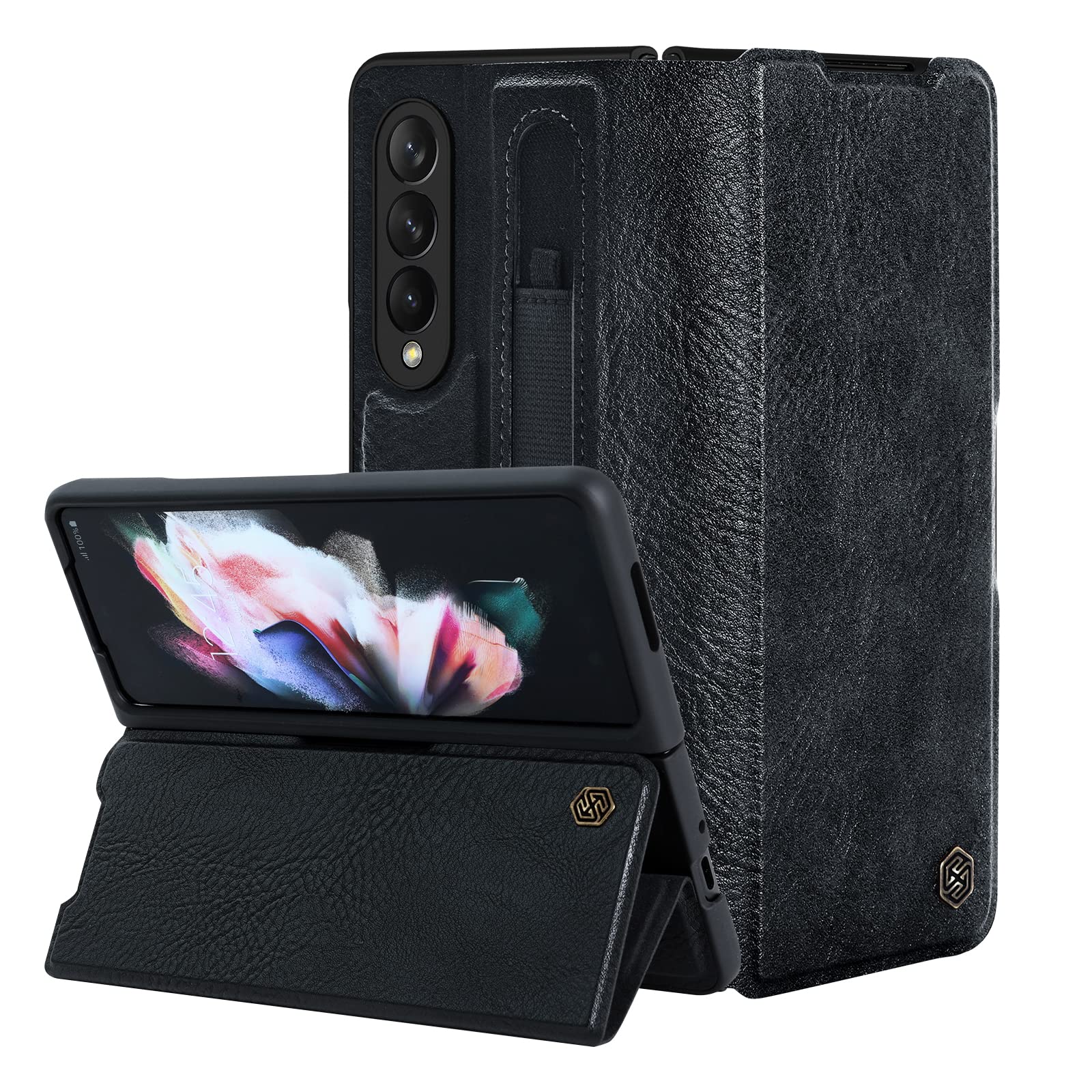 Case shockproof leather cover for Samsung Galaxy Z fold 6 / Z fold 5/fold 4 * S-Pen nillkin aoge leather cover case-distributed by hotphukien