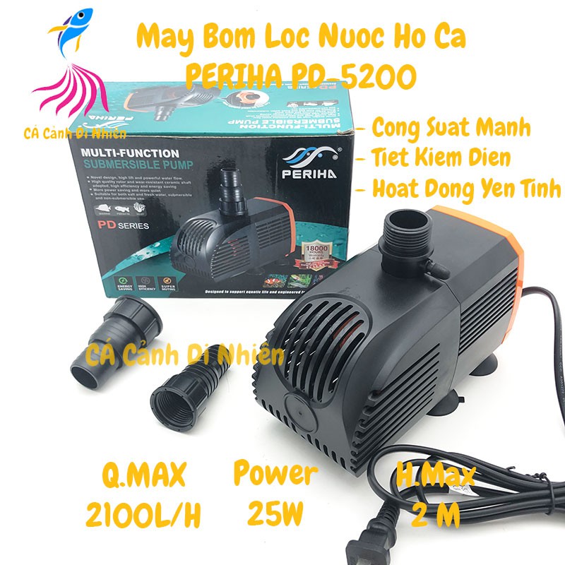 Periha PD-5200 25W Máy bơm nước cho hồ cá koi, cá cảnh