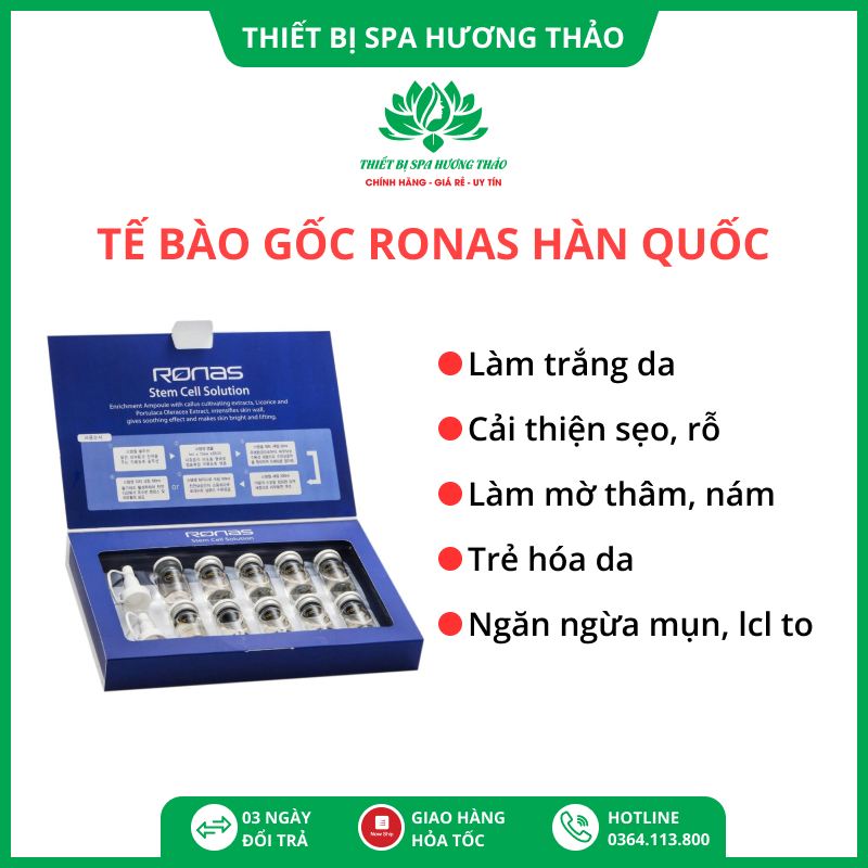 Tế Bào Gốc Ronas Hàn Quốc Làm Trắng Da ( Hộp 10 Lọ ) Date Mới