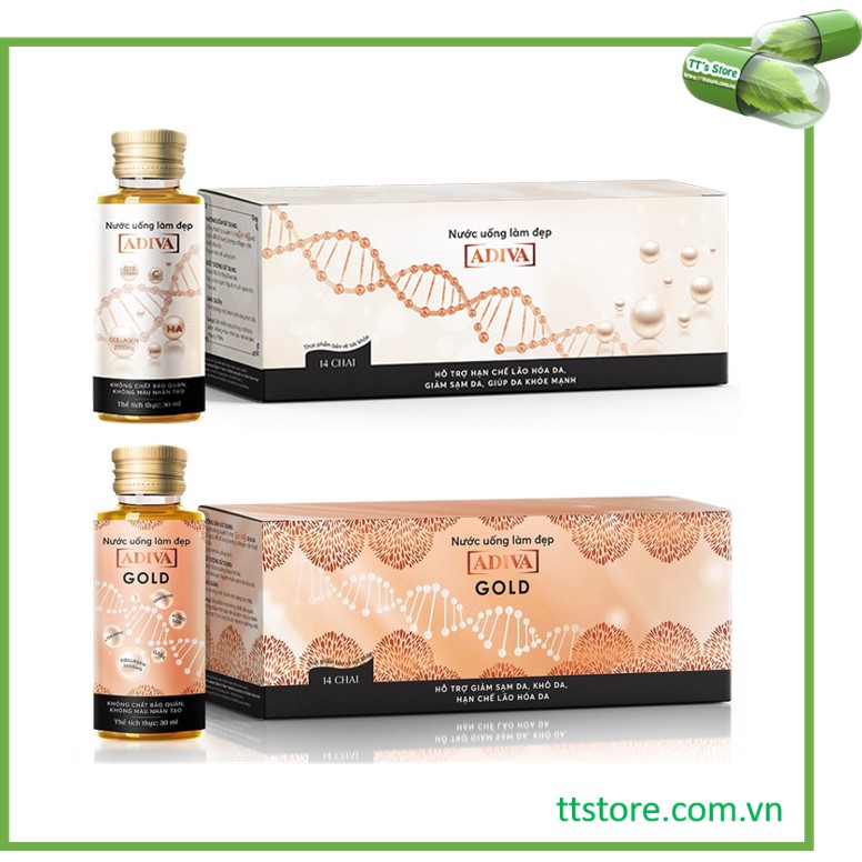 [Date mới nhất] ADIVA Collagen / GOLD dạng nước (Hộp 14 chai) [colagen, avida]