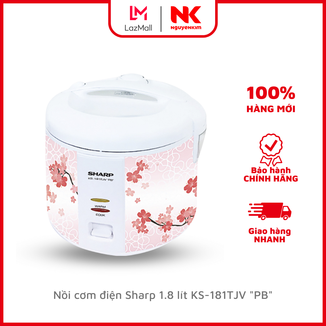 Nồi cơm điện Sharp 1.8 lít KS-181TJV "PB"