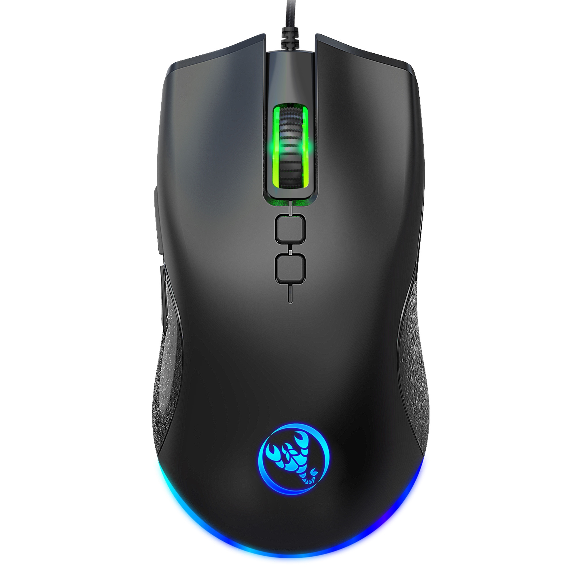 hotx【DT】 A883 USB Mouse RGB Gamer Programmin Mouses with 4 Adjustable Ergonomic Design for Desktop