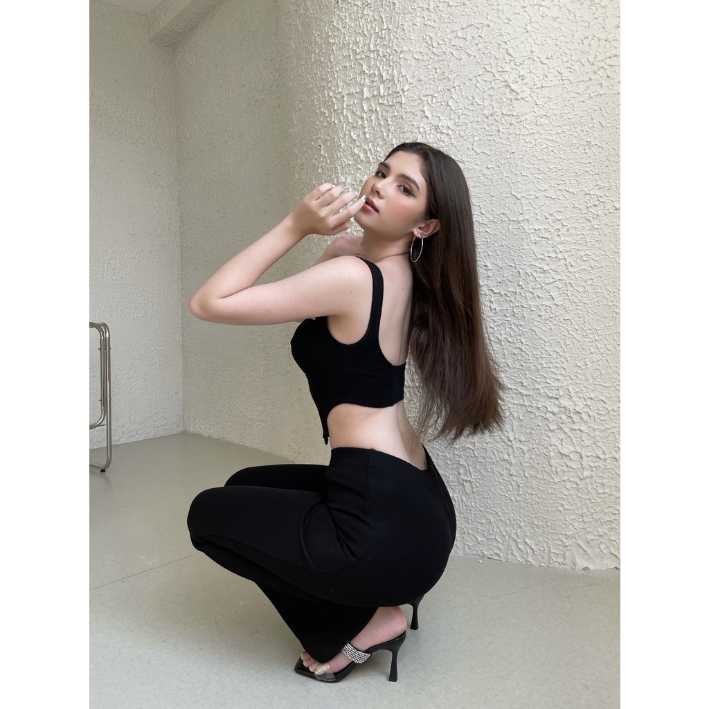 Áo croptop corset cúp ngực thun gân Envy Corset - Tipblu