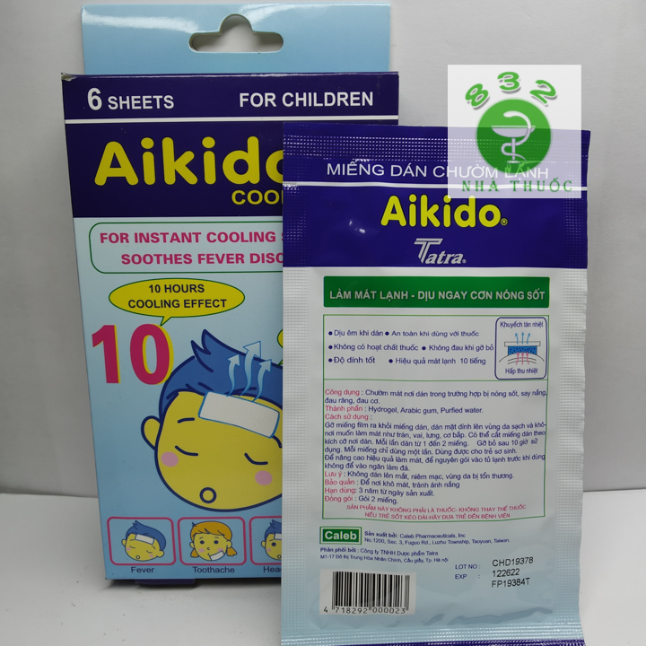 Miếng dán hạ sốt Aikido miếng dán chườm lạnh, hạ sốt nhanh