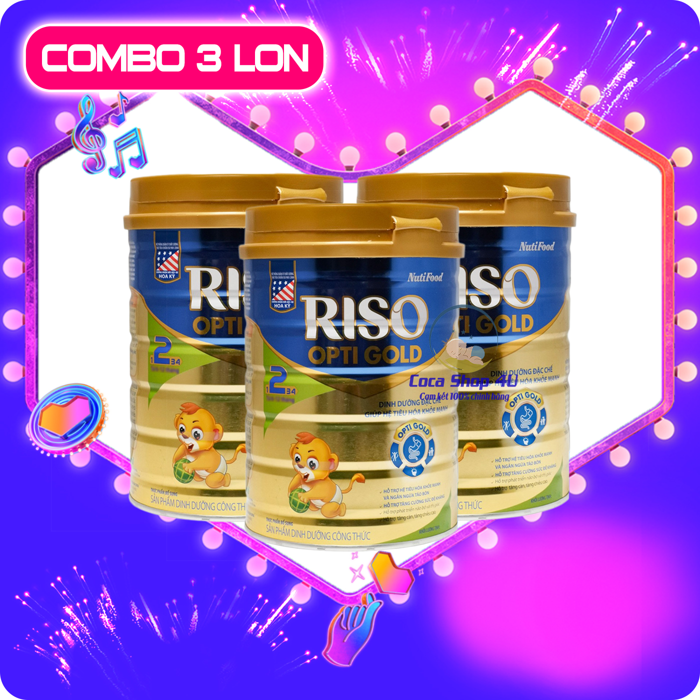 Sữa bột Riso Opti Gold 2 - dành cho bé từ 6 đến 12 tháng
