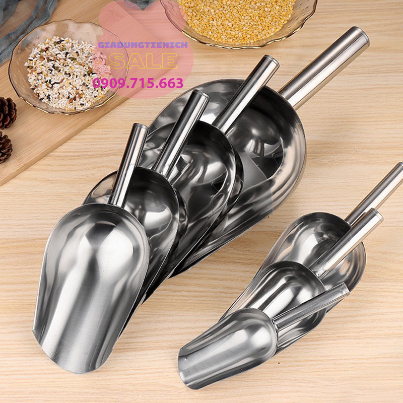 Vá Xúc Đá Inox - Muỗng Xúc Đá Inox