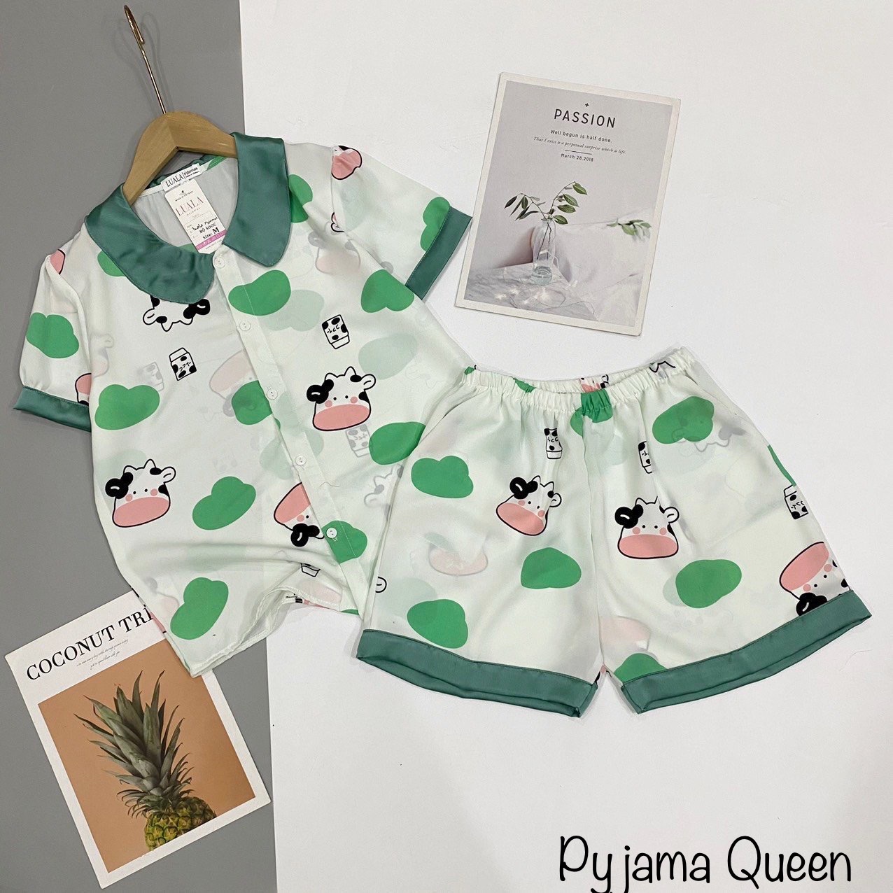 [Freeship] Đồ bộ nữ mặc nhà, set đồ ngủ lụa latin, mango cao cấp Pyjamas nữ cộc đùi, Pyjama Queen, chất lụa mềm mại, êm ái
