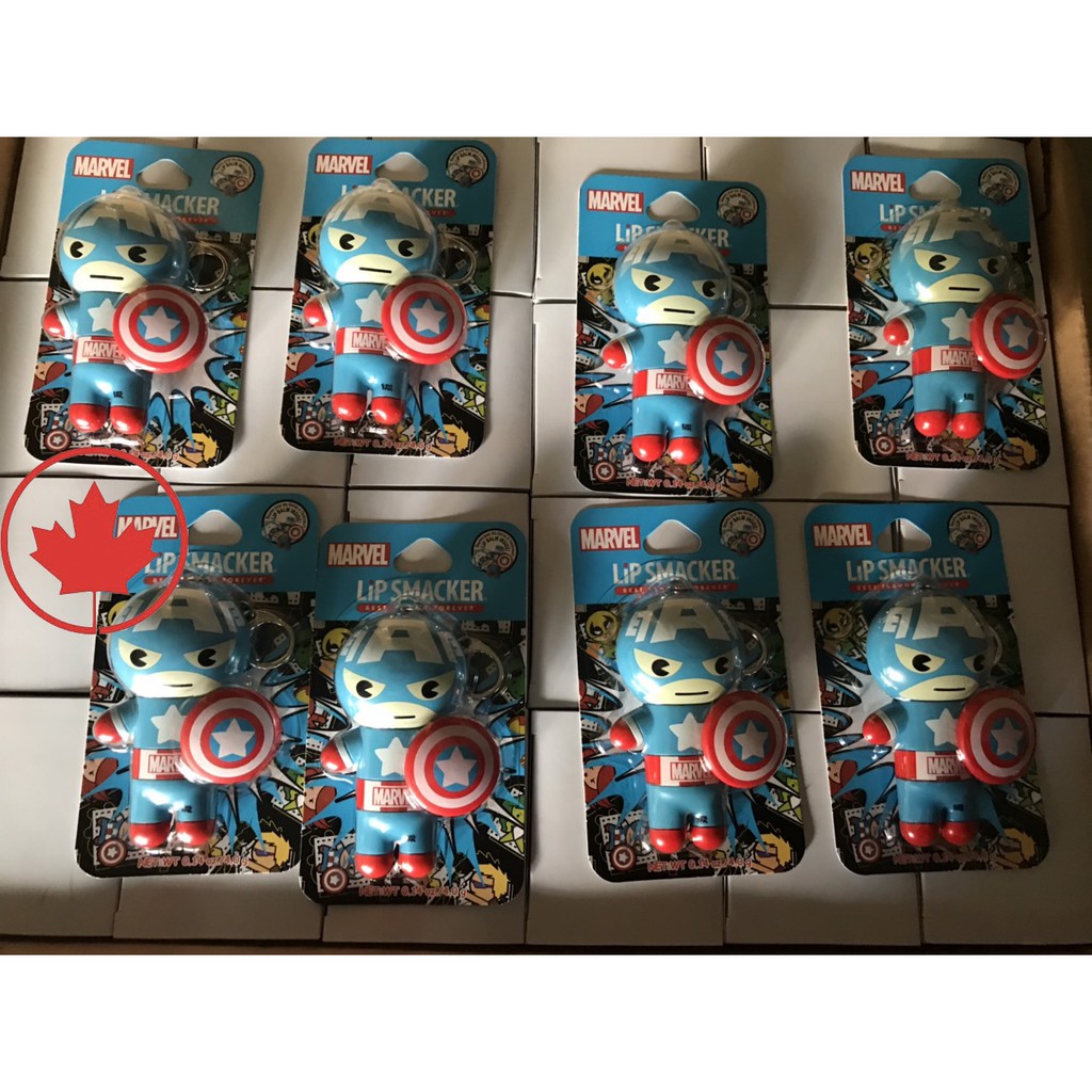 [Chính hãng, có tem]Son siêu nhân Marvel - Lipsmacker - đội trưởng Mỹ Captain America (Made in Usa)