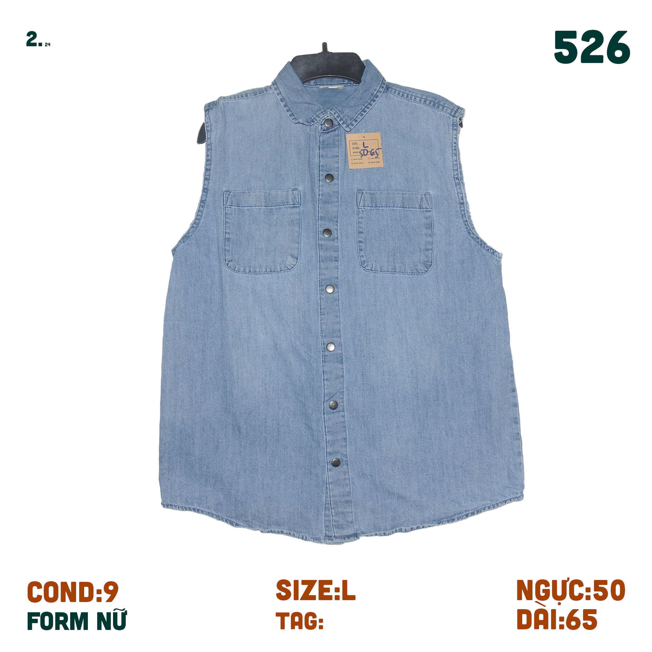 Áo sơ mi denim - jean - kaki secondhand (2hand) - vintage, cổ điển - (inbox để được tư vấn size)