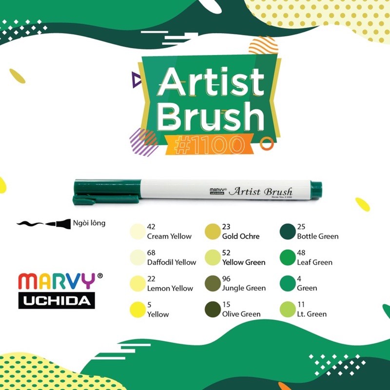 ( P1) Bút marker Brush Marvy Uchida #1100.