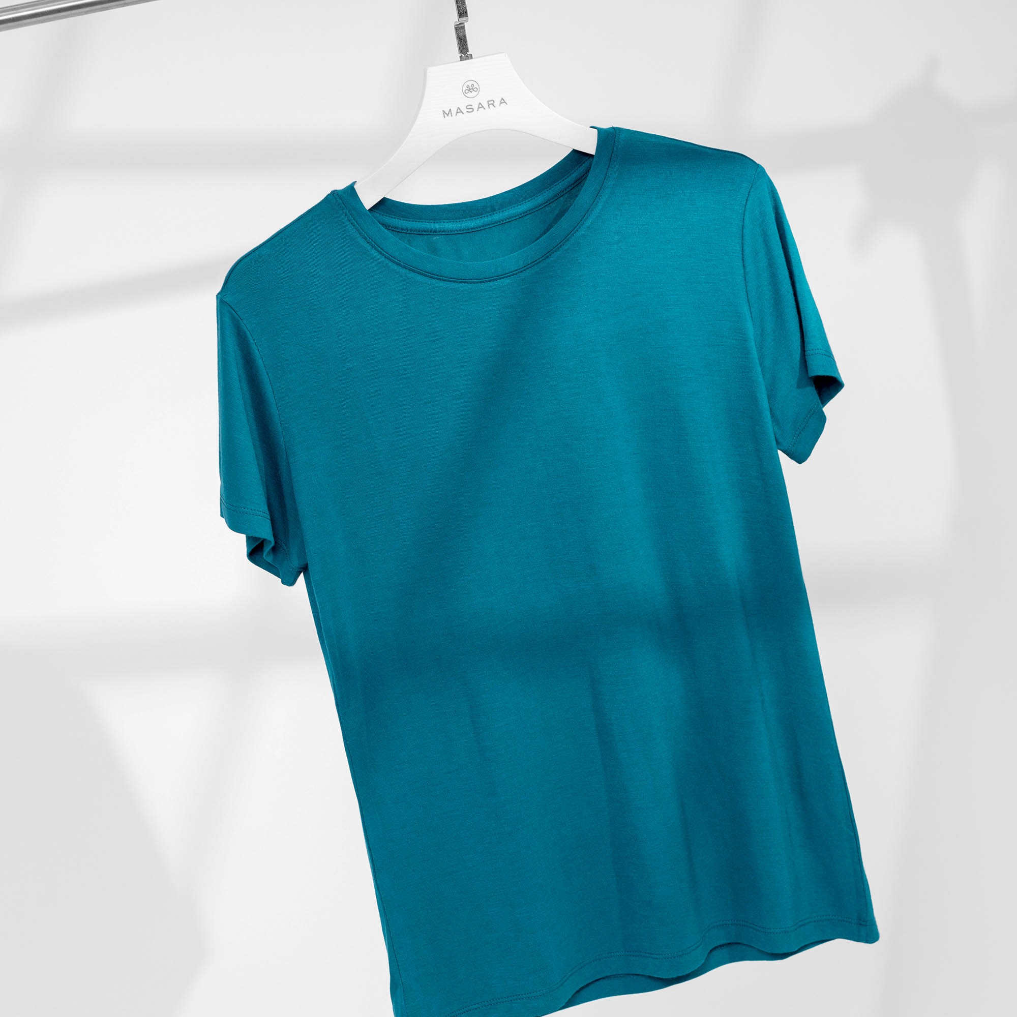 ÁO THUN CỔ TRÒN MÀU XANH VISCO