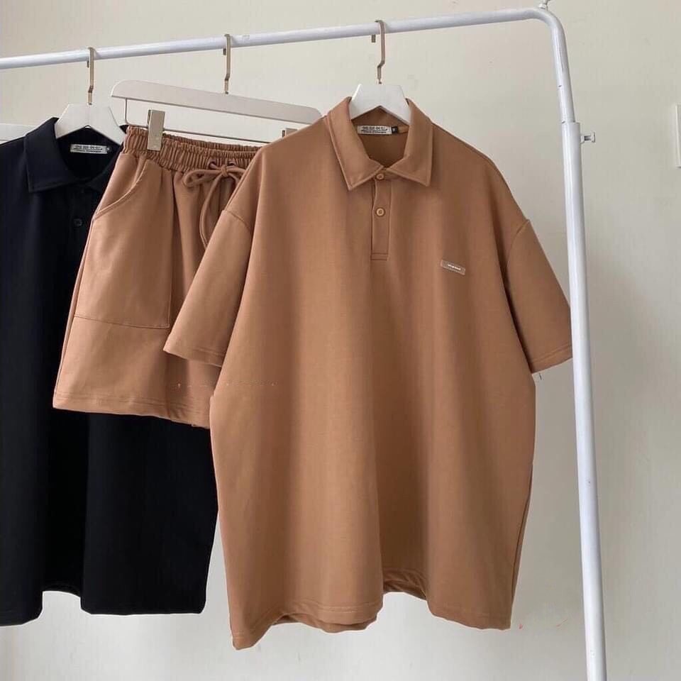 Set bộ đùi áo polo kèm quần short cá tính(Đen và Nâu)