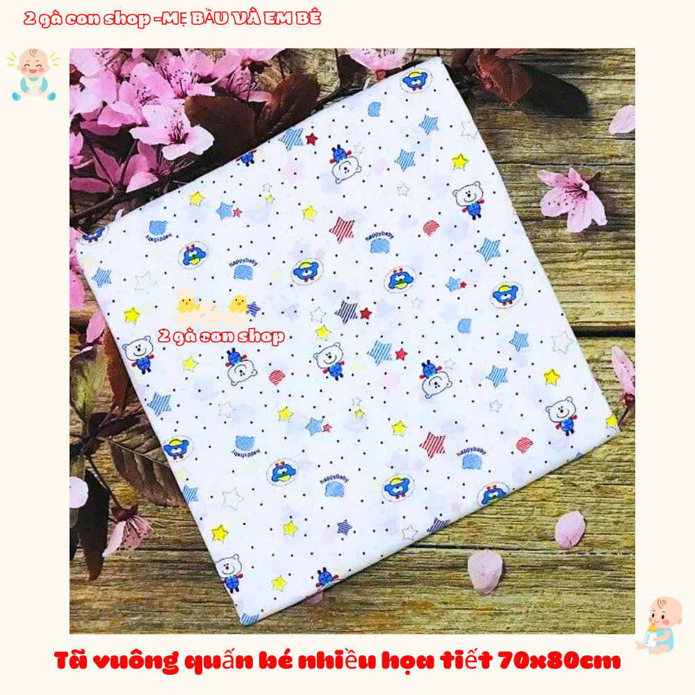Tã vuông quấn bé KT 70x80cm cho bé sơ sinh