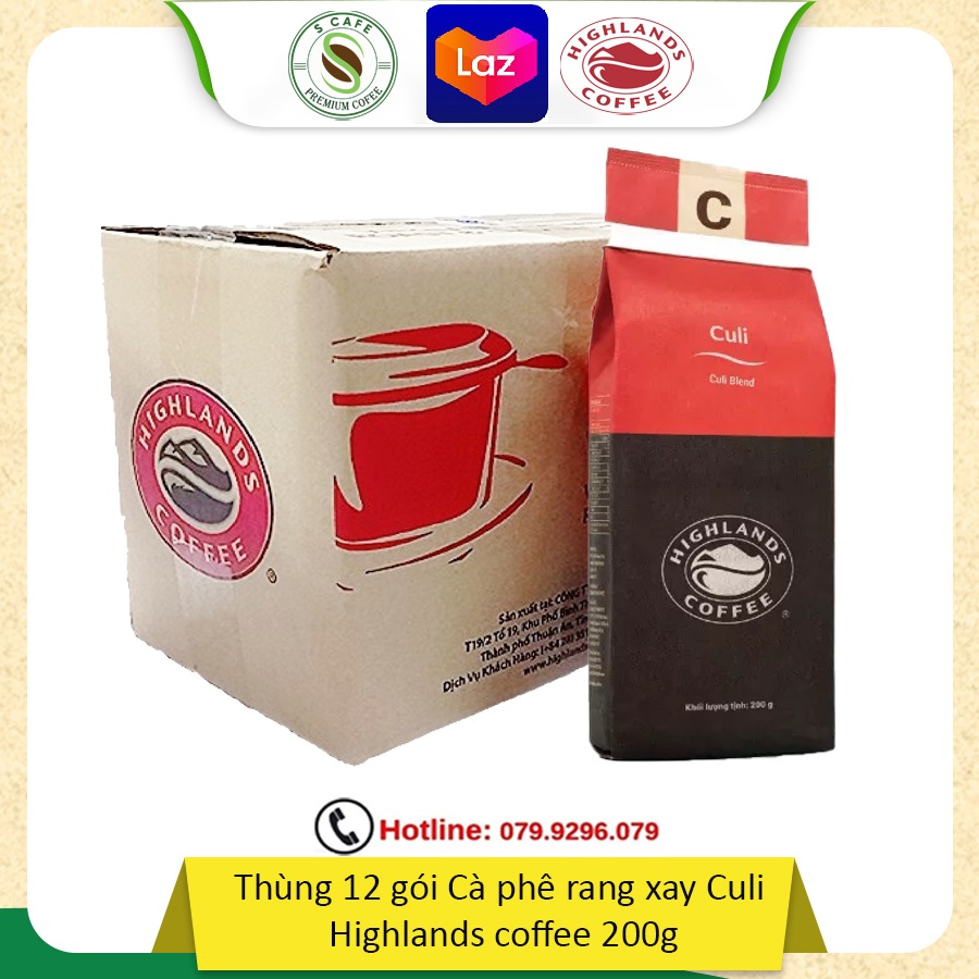 Combo 2 gói Cà phê Rang xay Culi Highlands Coffee 200g