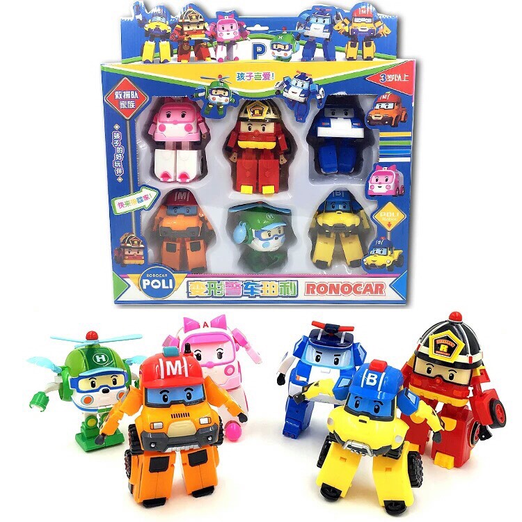 Bộ 6 xe Robocar Poli biến hình