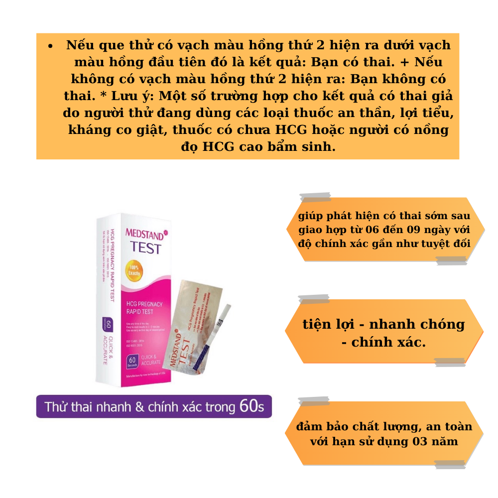 [HCM]Que thử thai Medstand nhanh và chính xác