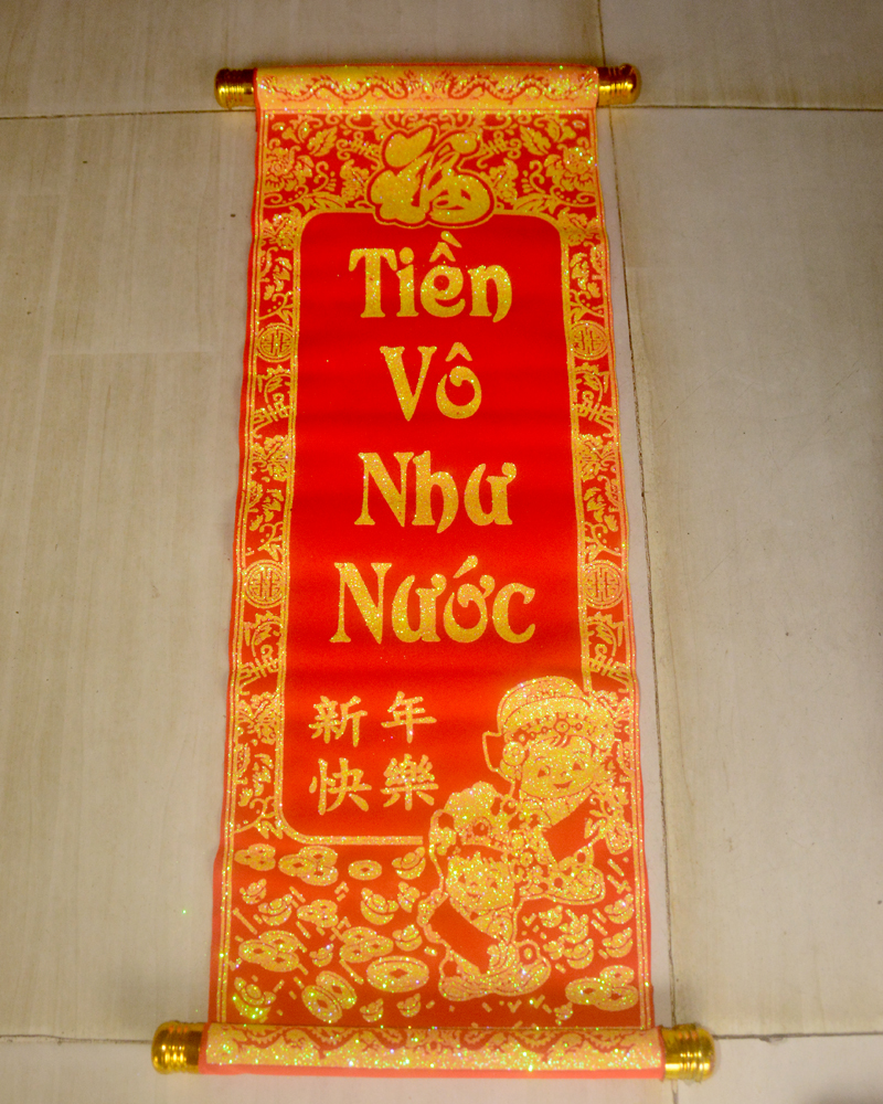 [HCM]Liễn nhung đỏ trang trí nhà cửa-Liễn nhung trang trí ngày Tết-khổ 25x55cm