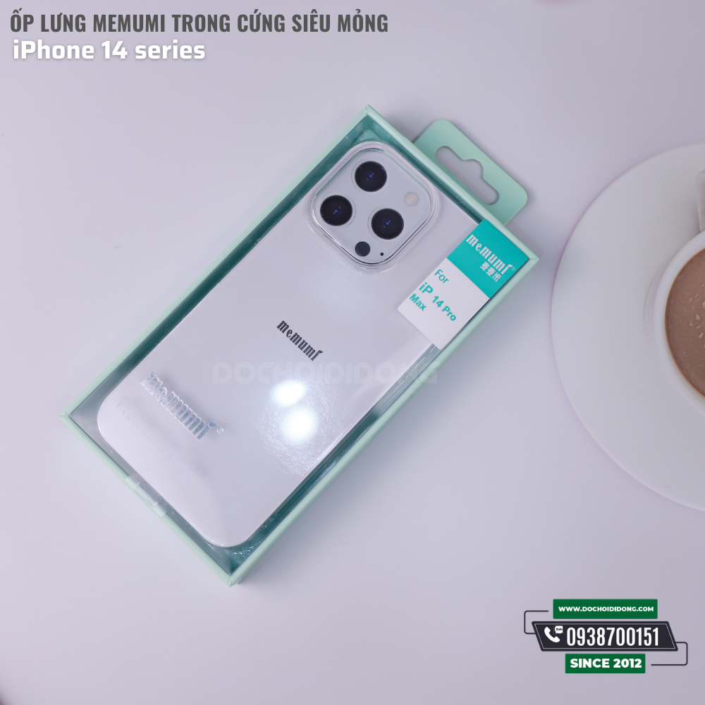 Ốp Lưng Cho IPhone 14 - 14 Plus - 14 Pro - 14 Pro Max Memumi Trong Cứng Siêu Mỏng