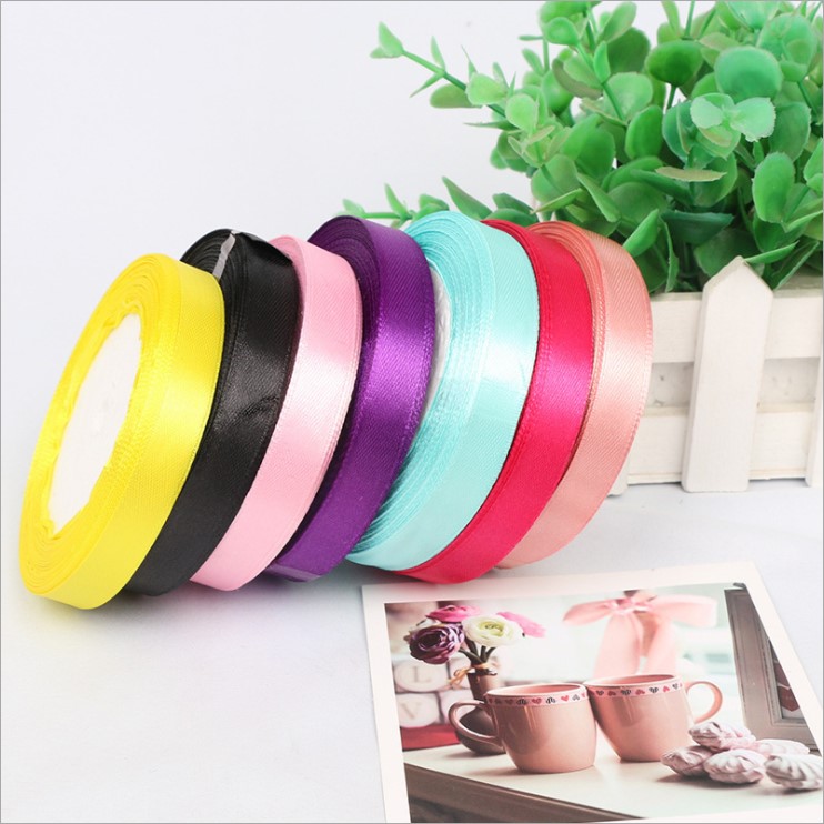 Ruy băng lụa trơn bản 1cm, 2cm, 4cm (Cuộn 22m)