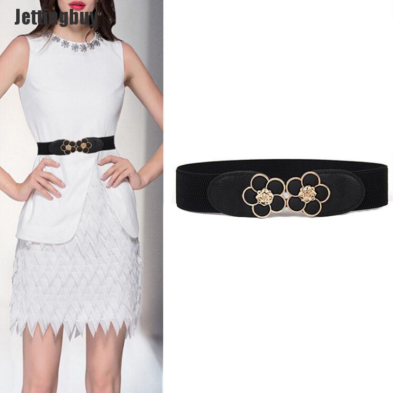 Jettingbuy Women Elastic Belt Waistband Wide Elegant Cummerbunds For Women Dress