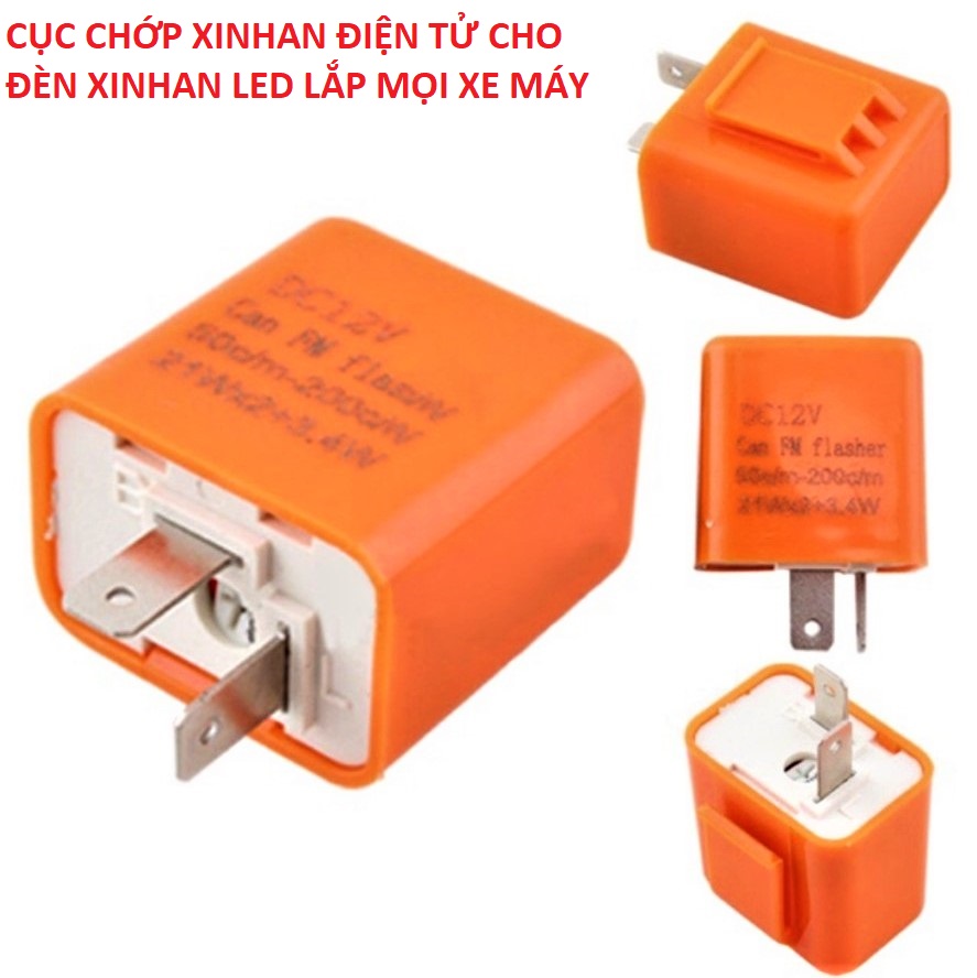 BỘ CHỚP XINHAN LED ĐIỆN TỬ ĐIỀU CHỈNH TỐC ĐỘ , CỤC CHỚP ĐIỆN TỬ XI NHAN XE MÁY , CỤC CHỚP ĐÈN XI NHAN LED XE MÁY LOẠI XỊN