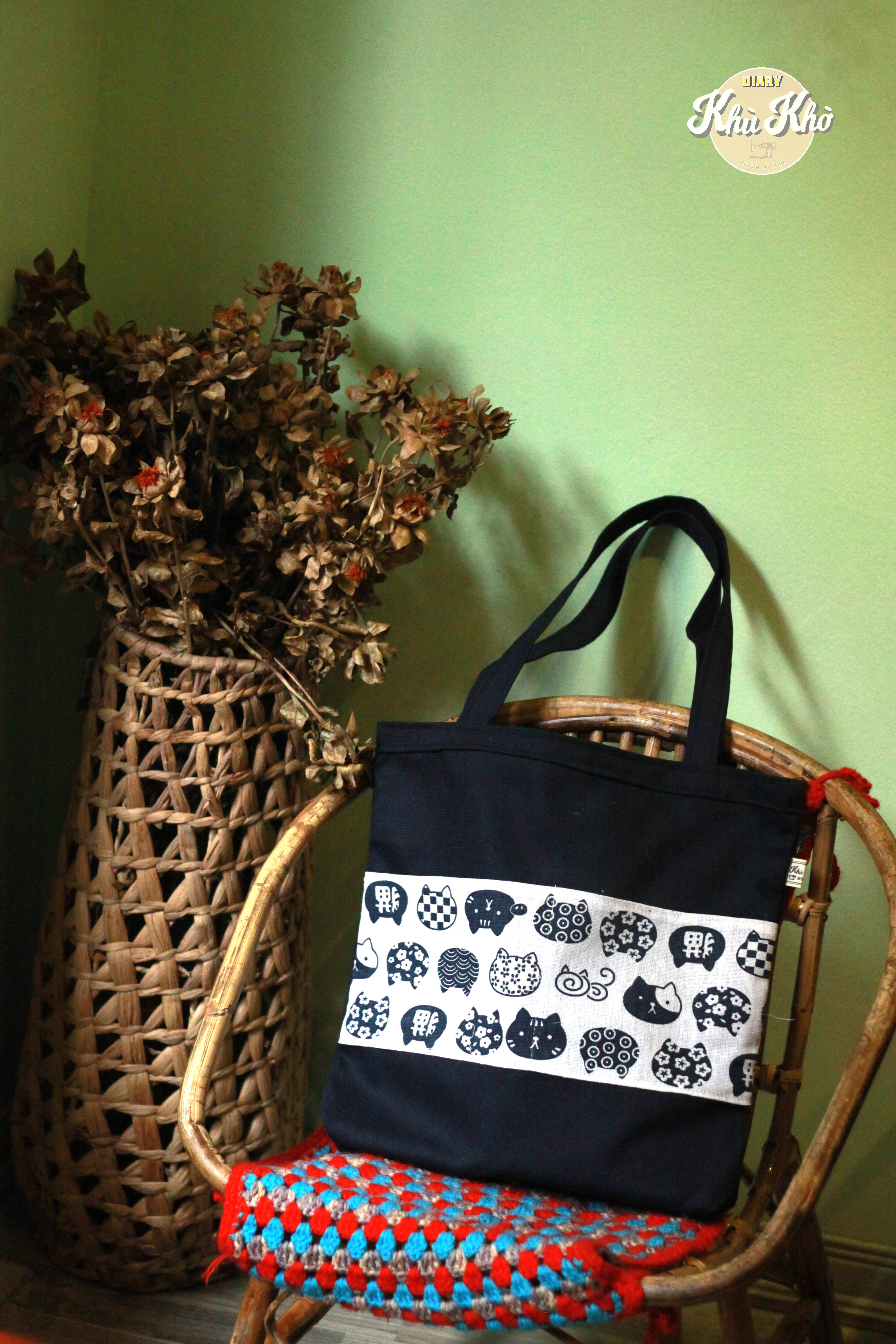 TÚI TOTE HANDMADE 100% VẢI CANVAS - ảnh chi tiết phía sau