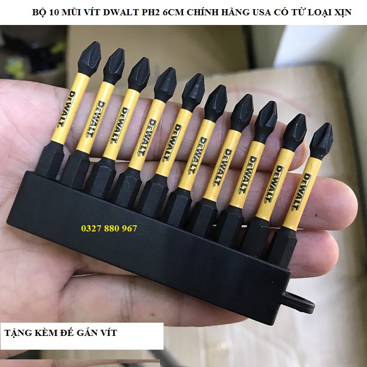 Bộ Mũi Bắn Vít DeWalt PH2 dài 6cm hàng Nhật Bãi xịn