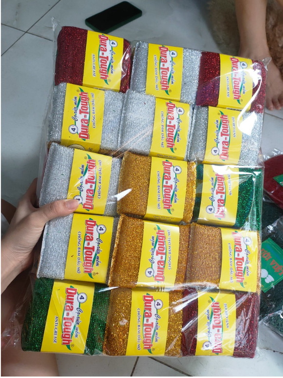 Bộ 4 Miếng Cọ Rửa Chén Bát, Cọ Xoong Nồi
