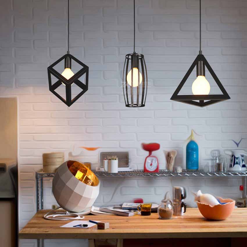 Đèn trang trí thả khối cao cấp (đã kèm bóng LED edison vàng 4w) Combo gồm 3 hình