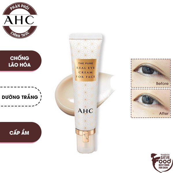 Kem Dưỡng Mắt Chống Lão Hóa Cho Mắt Và Mặt AHC The Pure Real Eye Cream For Face 30ml