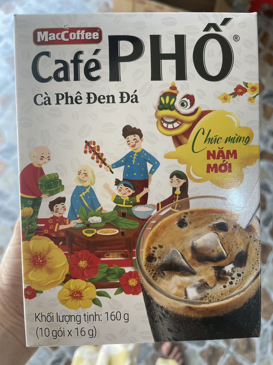 Cà Phê Phố Đen Đá ( Hộp 10 gói x 16g)
