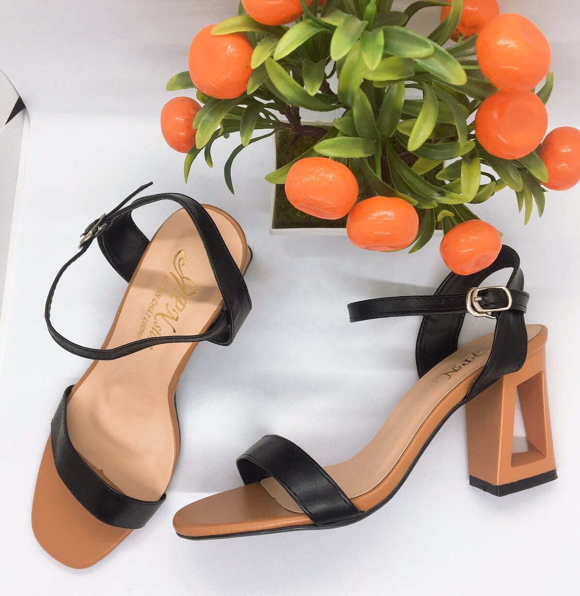 [HCM][ẢNH THẬT] Giày cao gót sandal 7 phân quai bản