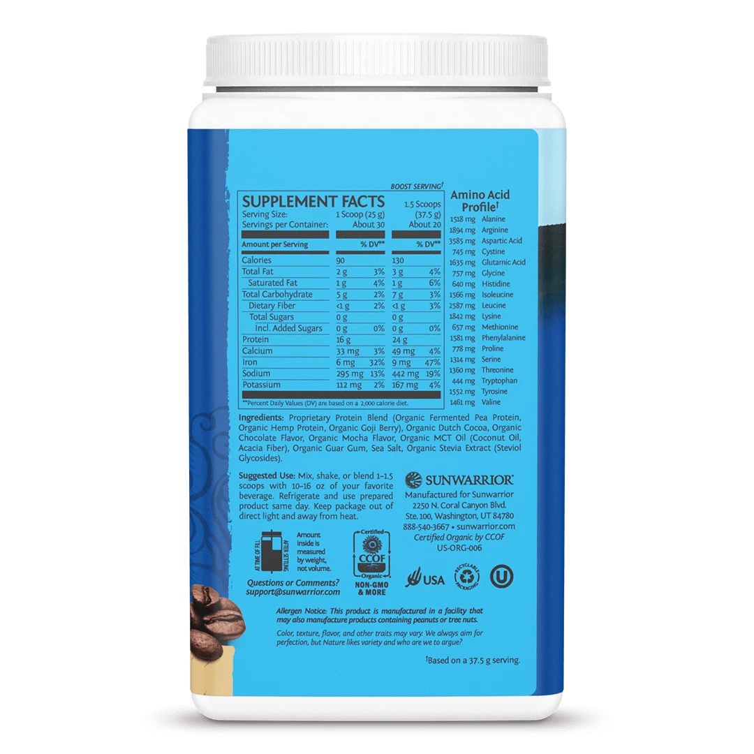 Bột Protein Thực Vật Hữu Cơ High Performance SunWarrior chocolate