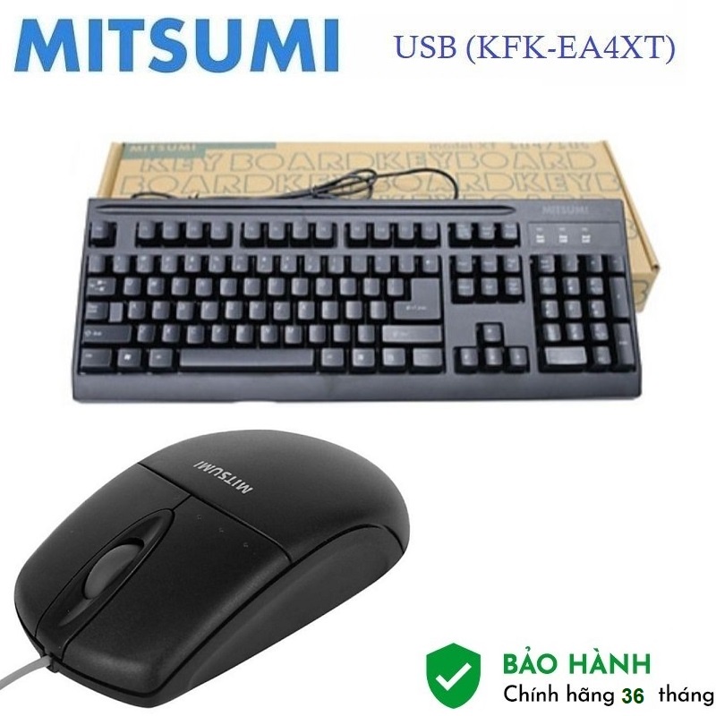 Bộ bàn phím chuột Mitsumi cổng USB  bảo hành 36 tháng