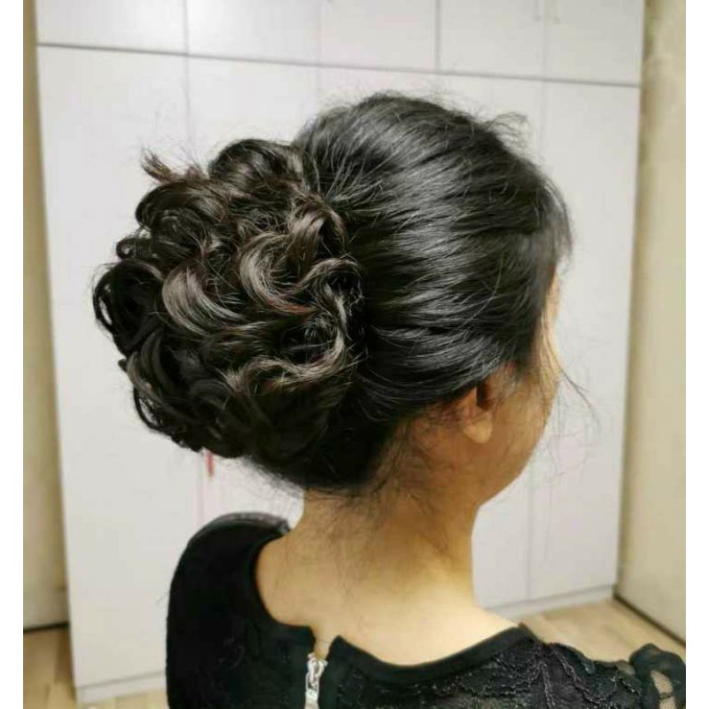 Kẹp tóc búi giả ngoặm xoăn trung niên❤️tóc búi ngoặm rối loại to cao cấp