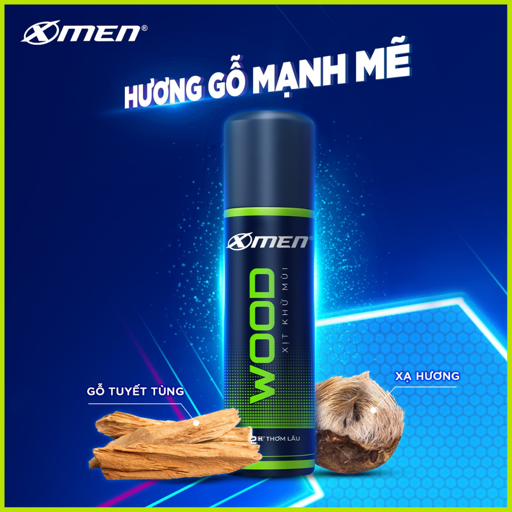 Xịt khử mùi Xmen 150ml wood/fire