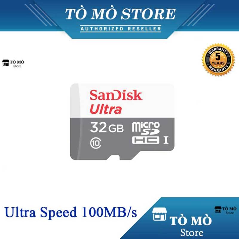 Thẻ nhớ MicroSDHC SanDisk Ultra 32GB 100MB/s - Bảo Hành 5 Năm