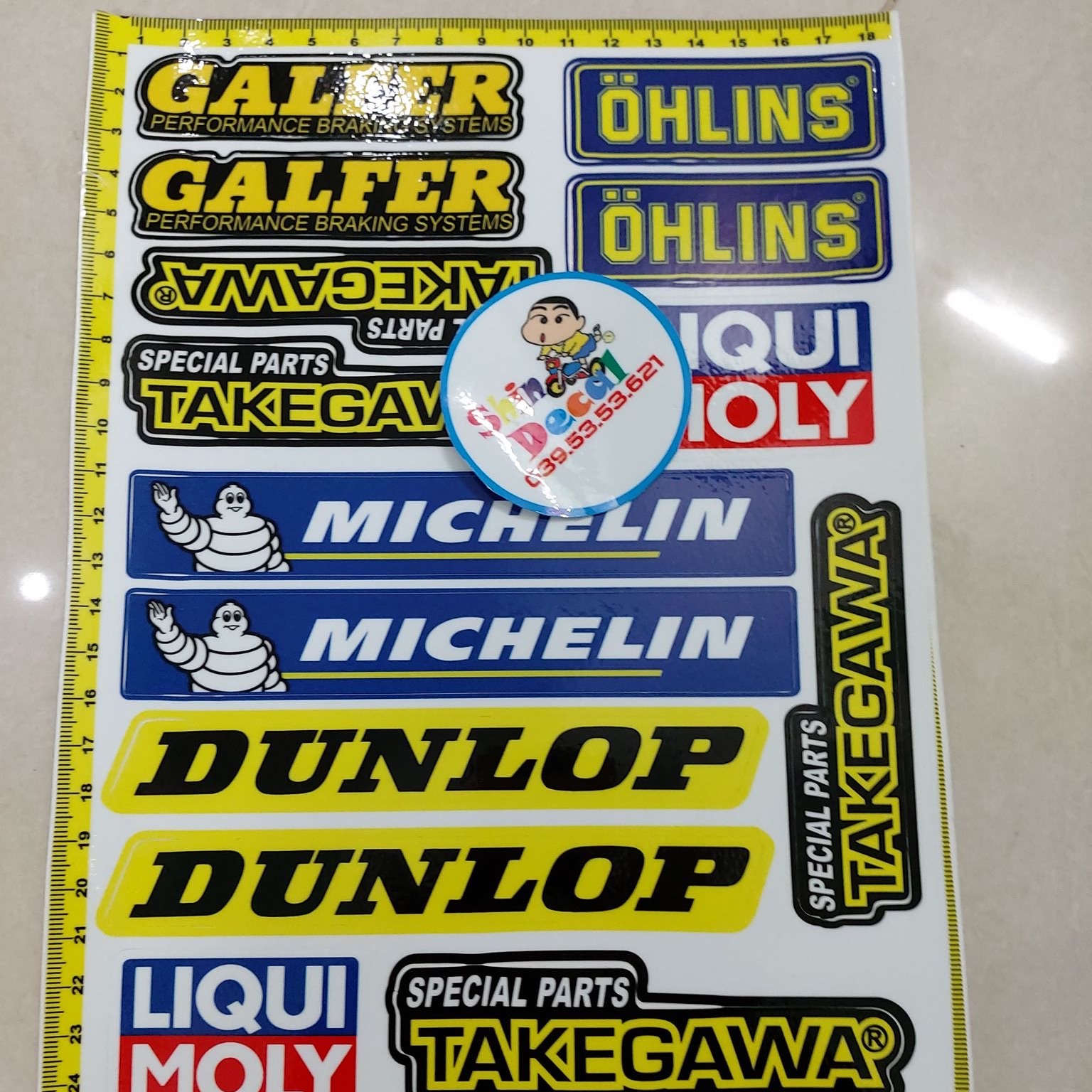 Set tem logo sticker michelin dunlop