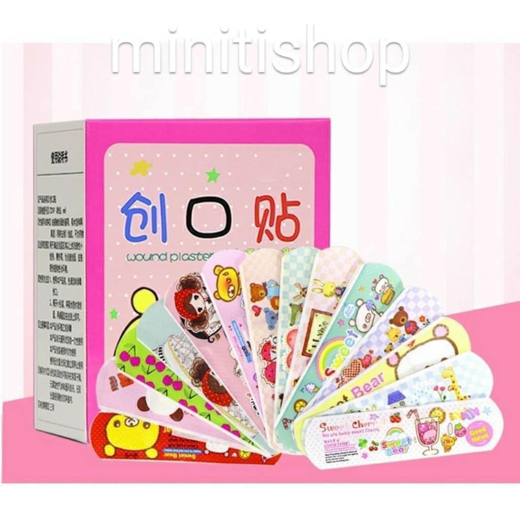 Set 100 miếng băng ơ gâu,băng cá nhân dễ thương