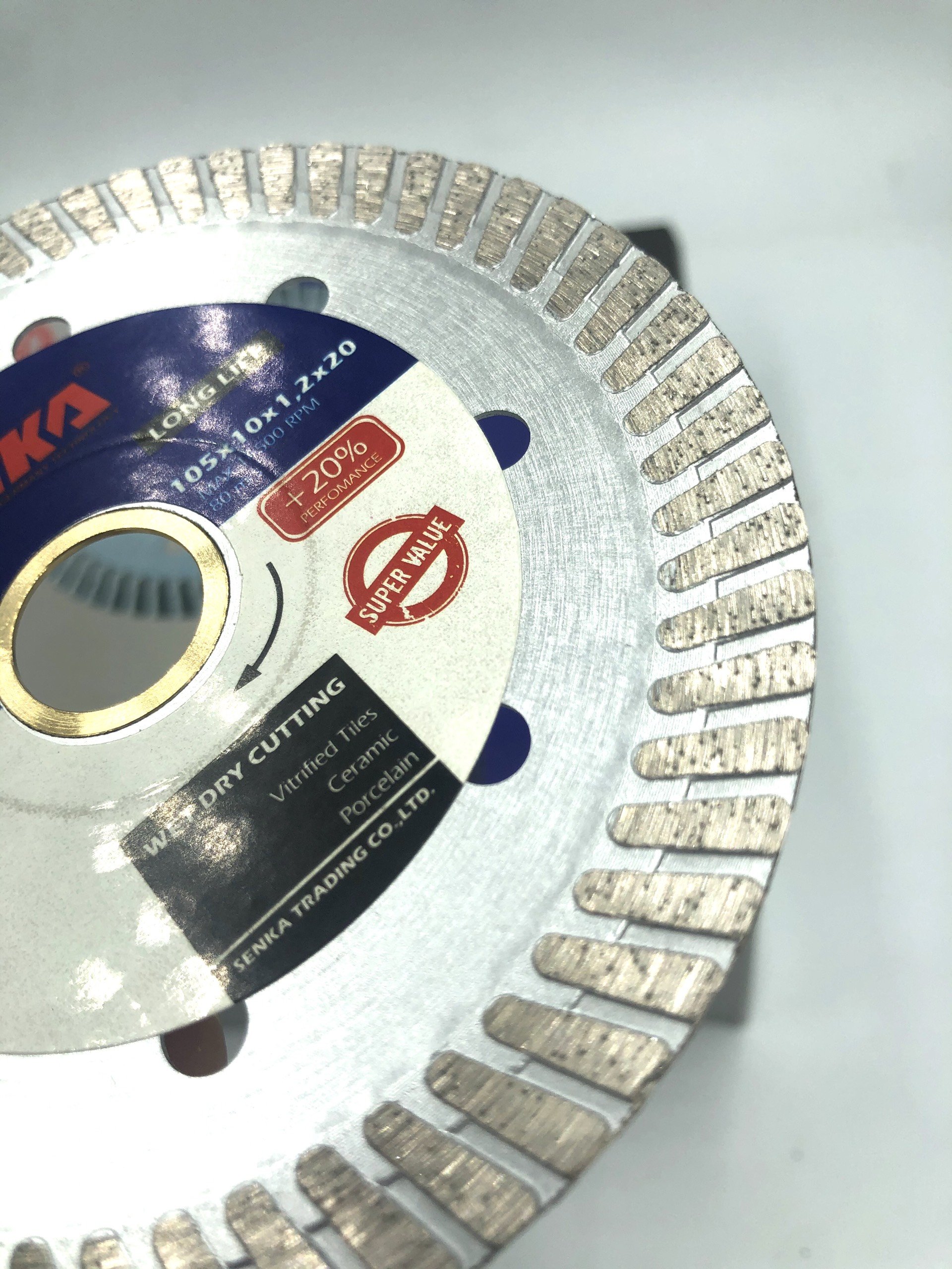 Lưỡi cắt gạch đa năng Senka 1T (105*10*1.2/20mm) (Gạch men bóng kính/Đá khối/Bê tông)