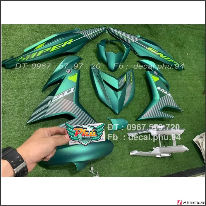 Tem rời Exciter 150 Sniper Xanh Nhám Candy (X)|Mẫu mã đa dạng|Chi tiết sắc nét|Nhận làm Tem rời theo Yêu Cầu