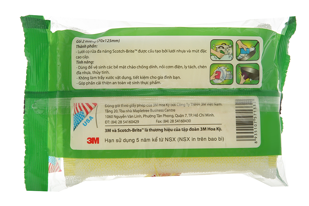 [HCM]Gói 2 miếng rửa chén mút xốp 3M Scot ENG095
