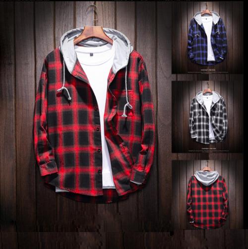 Áo khoác sơ mi caro unisex nam nữ PHỐI NÓN 3 màu cực đẹp, áo flannel nam, áo khoác nam caro kiểu dáng sơ mi 3 màu đen, xanh, đỏ bán quanh năm